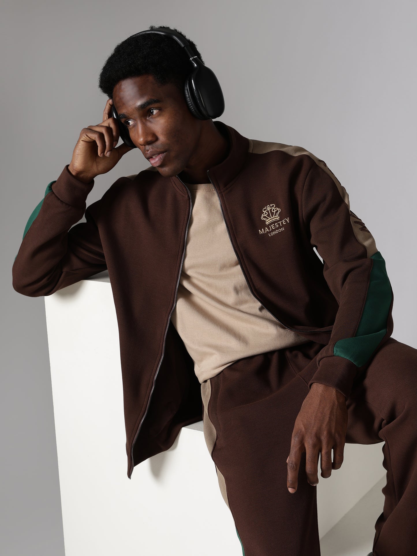 Brown Crown Track Jacket