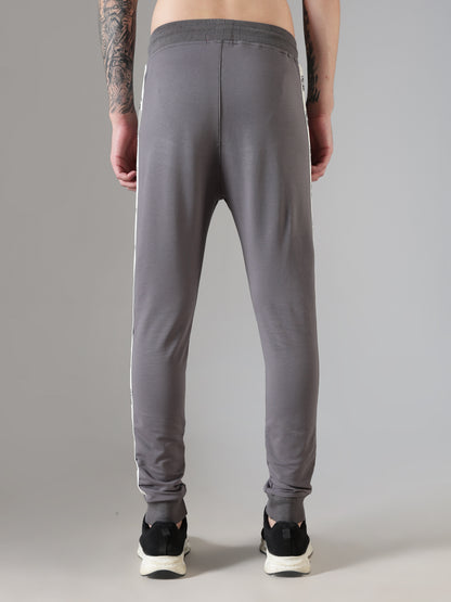 Grey Crown Tape Track Pants