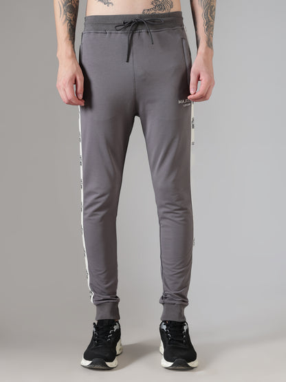 Grey Crown Tape Track Pants