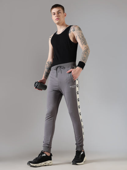 Grey Crown Tape Track Pants