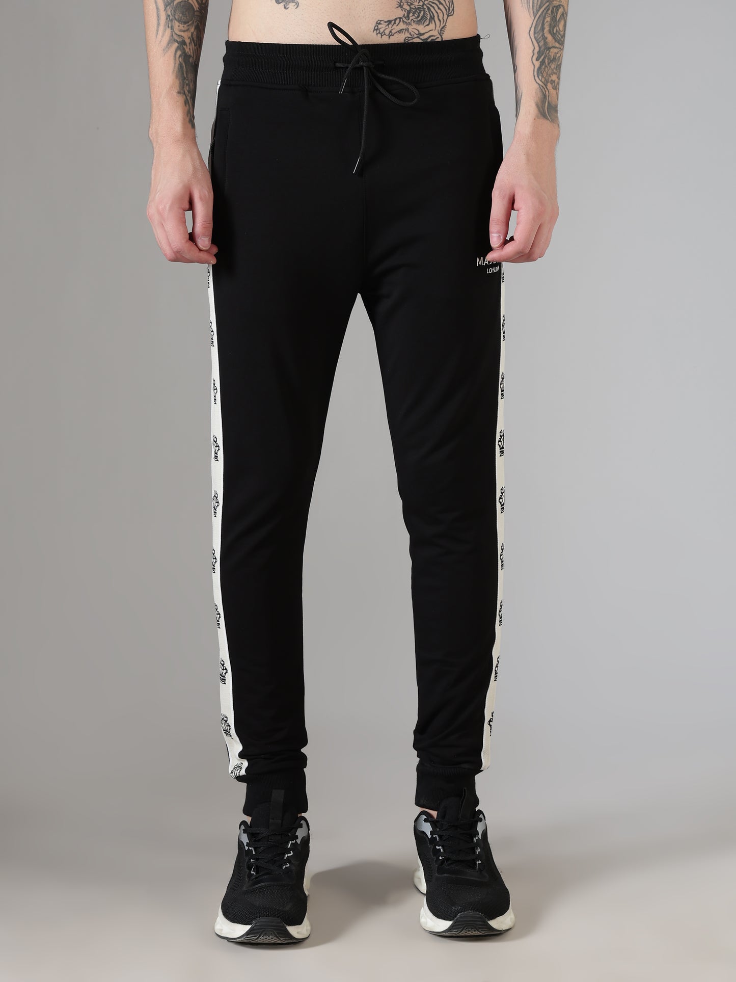 Black Crown Tape Track Pants