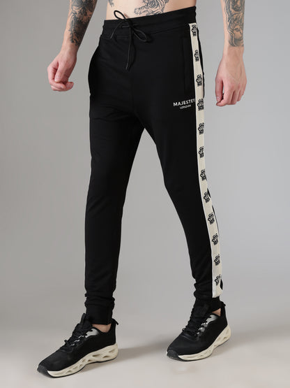 Black Crown Tape Track Pants