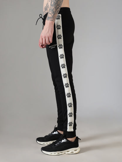 Black Crown Tape Track Pants