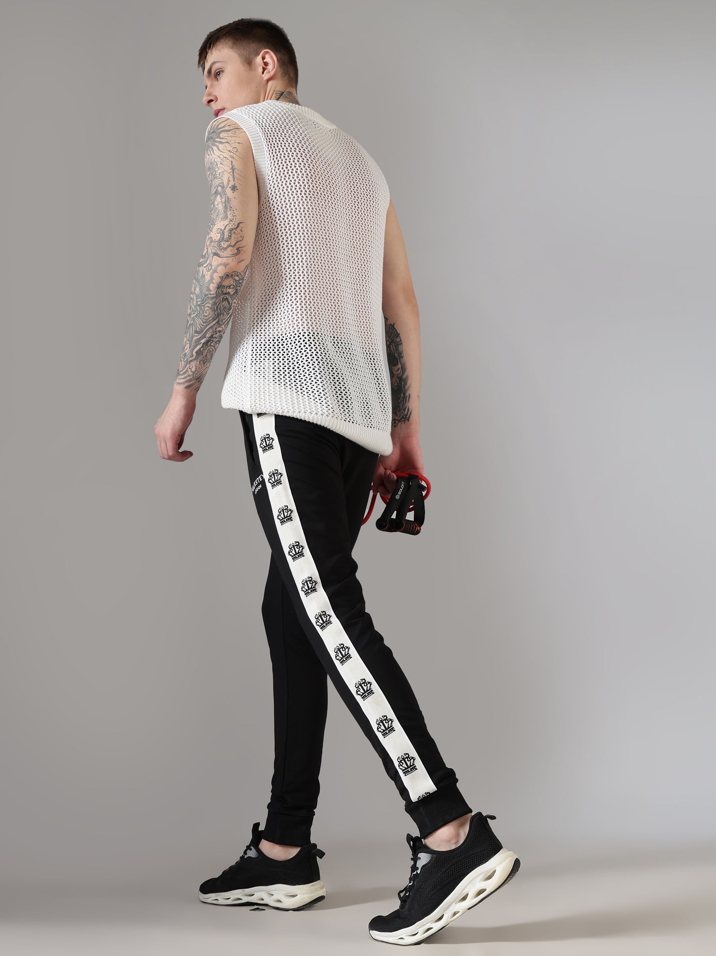 Black Crown Tape Track Pants