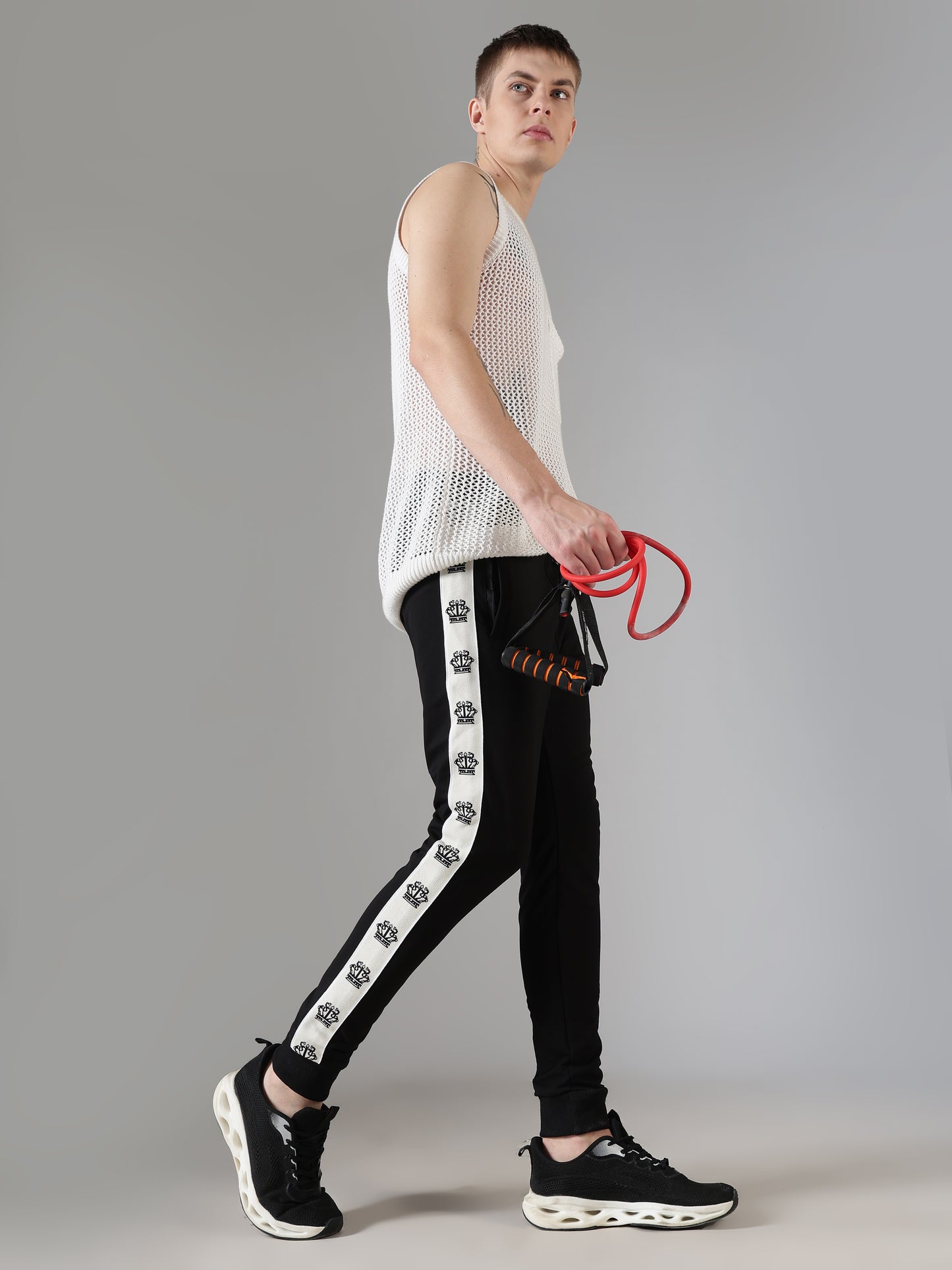 Black Crown Tape Track Pants