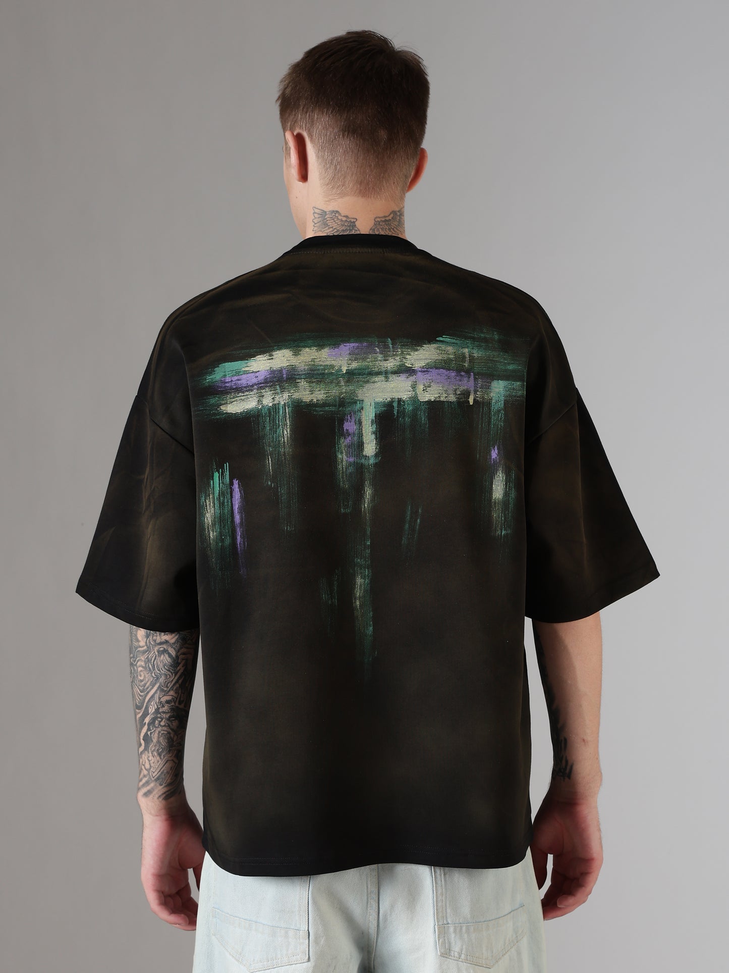 Midnight Abstract Canvas Oversized Tee