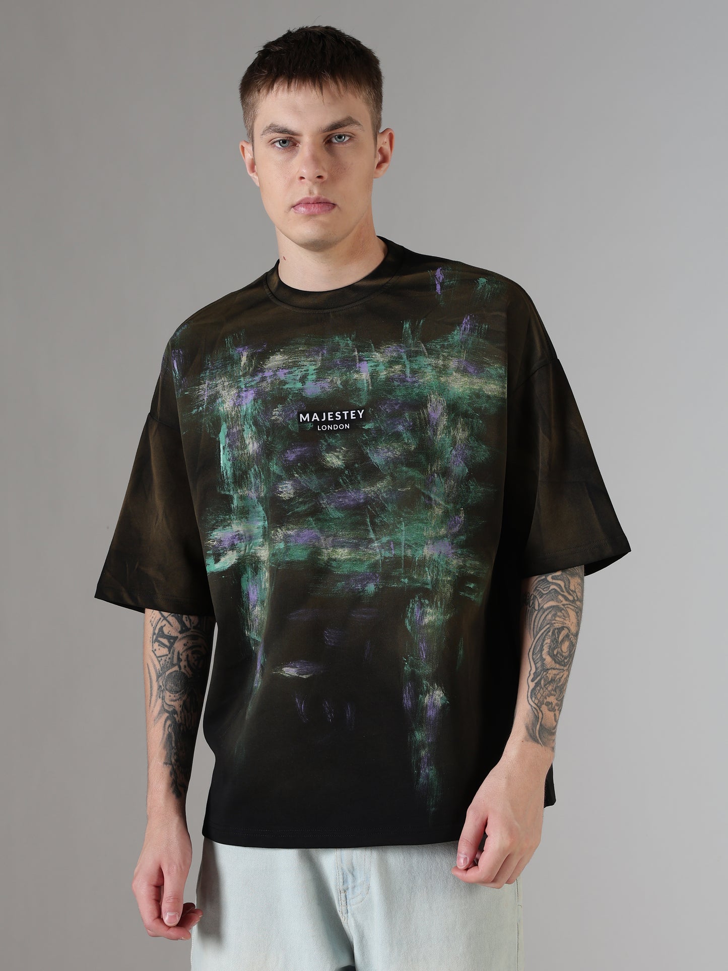 Midnight Abstract Canvas Oversized Tee