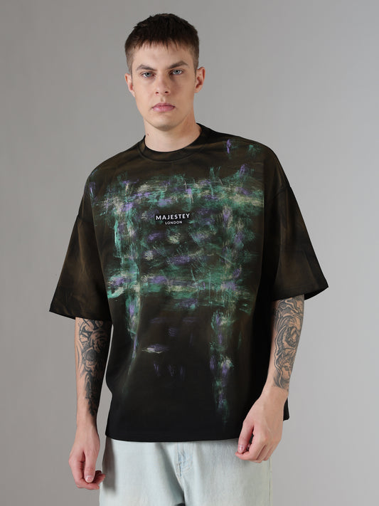Midnight Abstract Canvas Oversized Tee