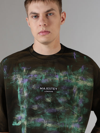 Midnight Abstract Canvas Oversized Tee