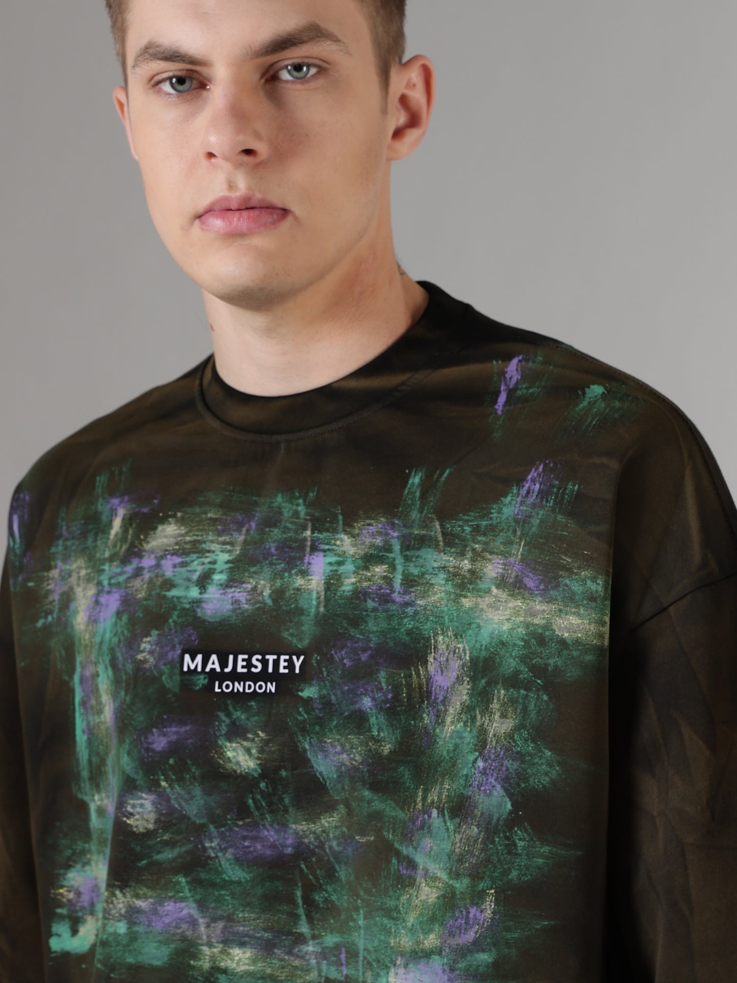 Midnight Abstract Canvas Oversized Tee