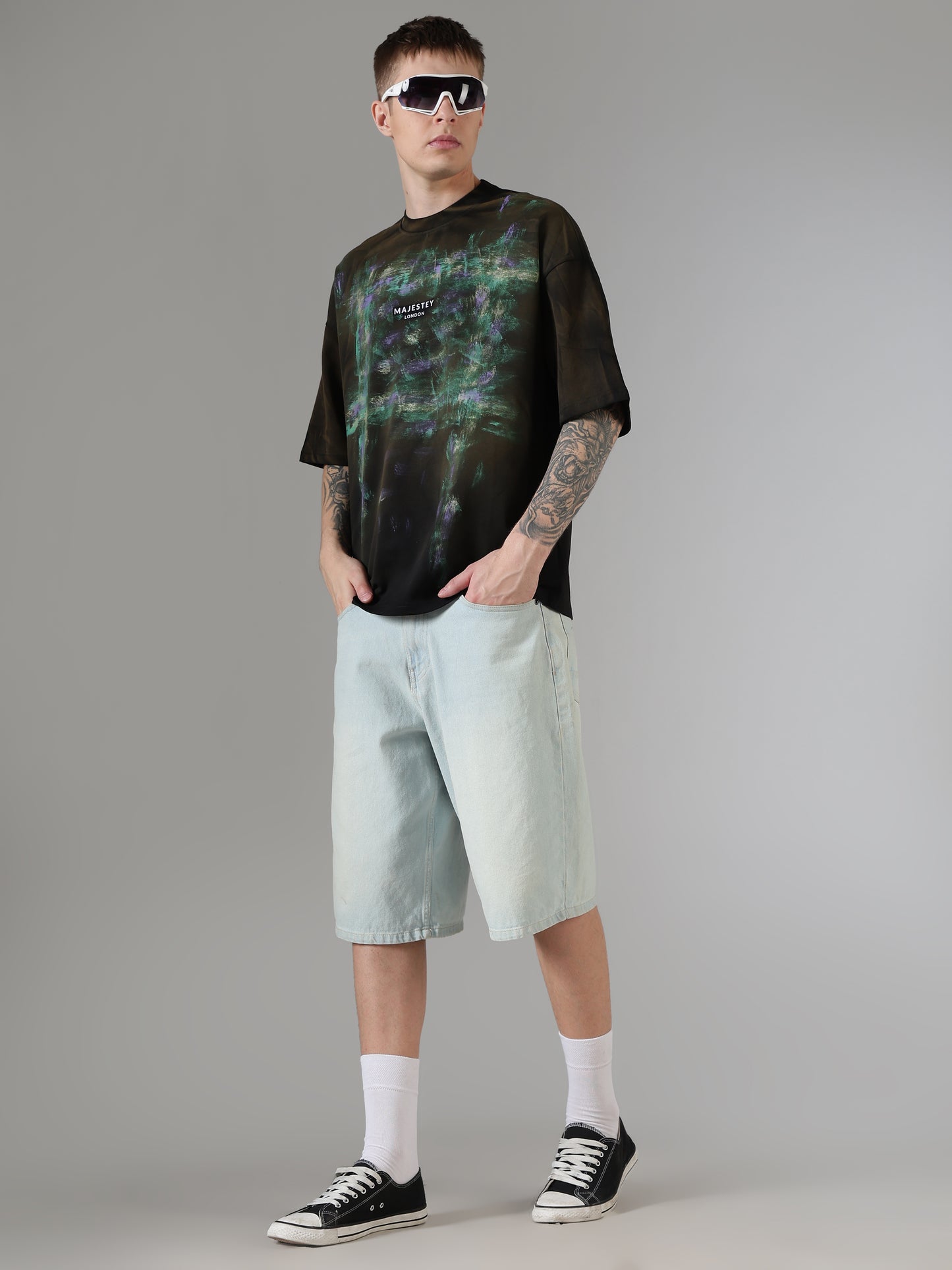 Midnight Abstract Canvas Oversized Tee