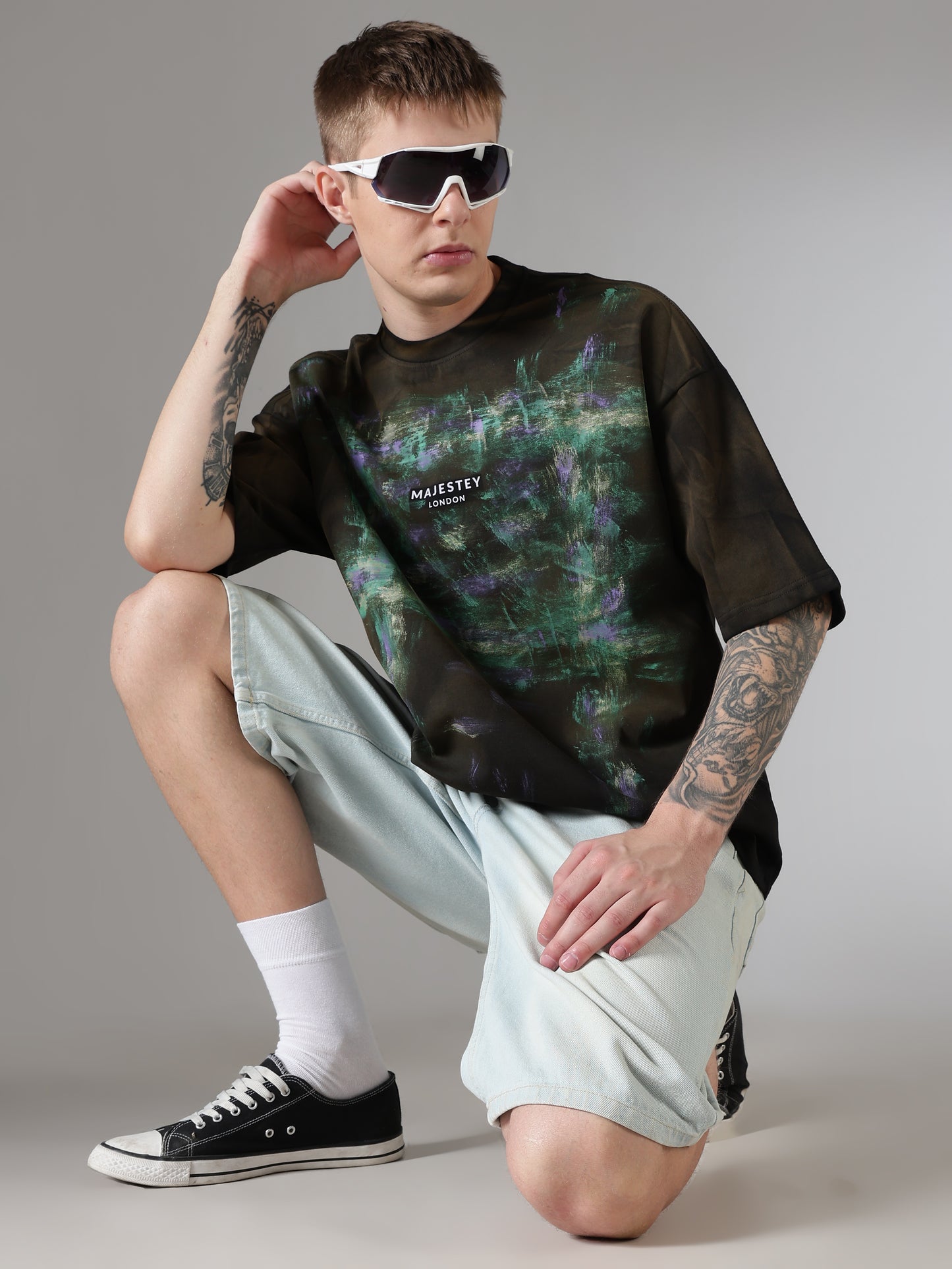 Midnight Abstract Canvas Oversized Tee