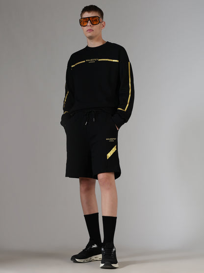 Gold-Stripe Shorts