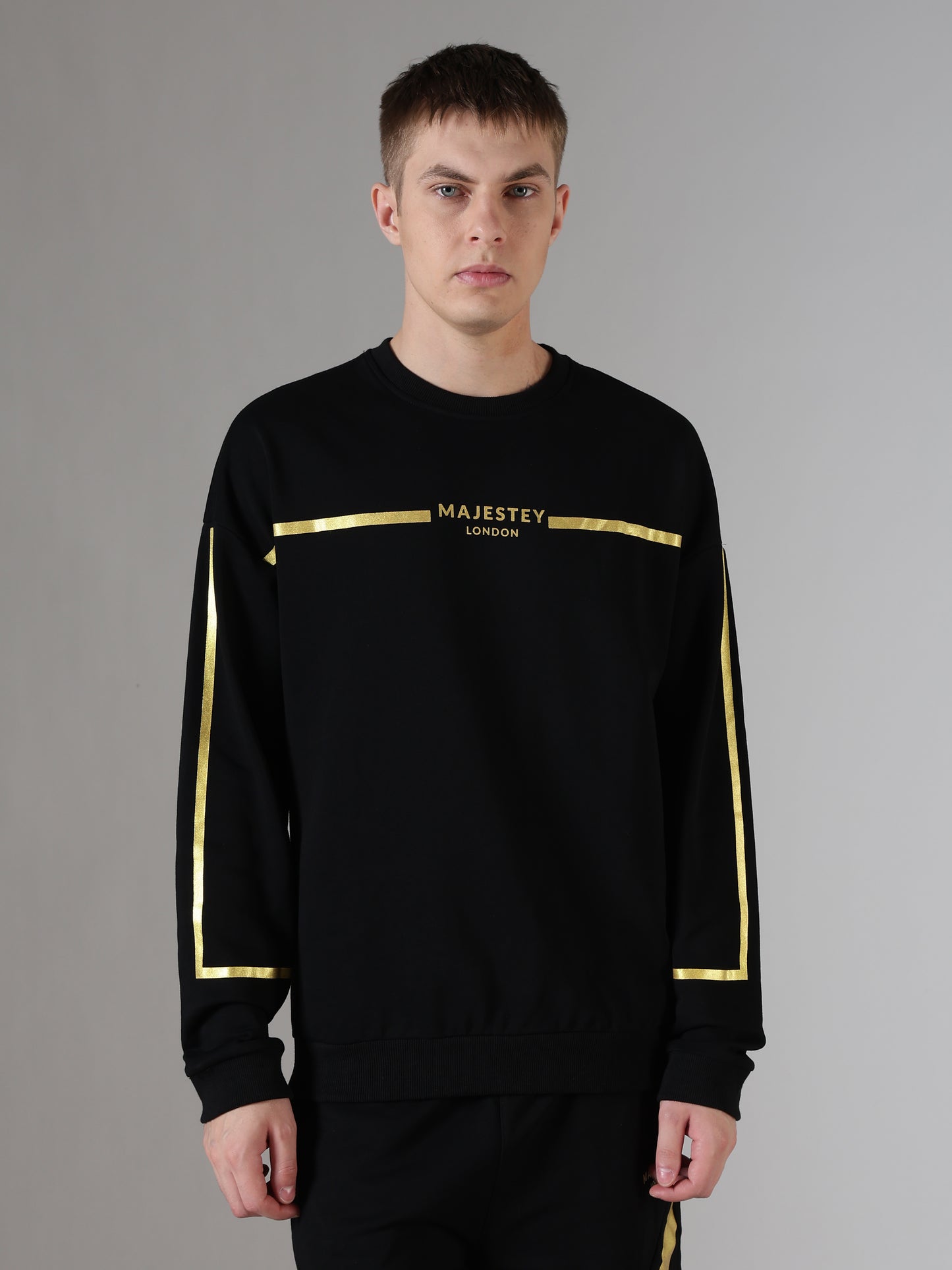Gold Stripe Crewneck Sweatshirt