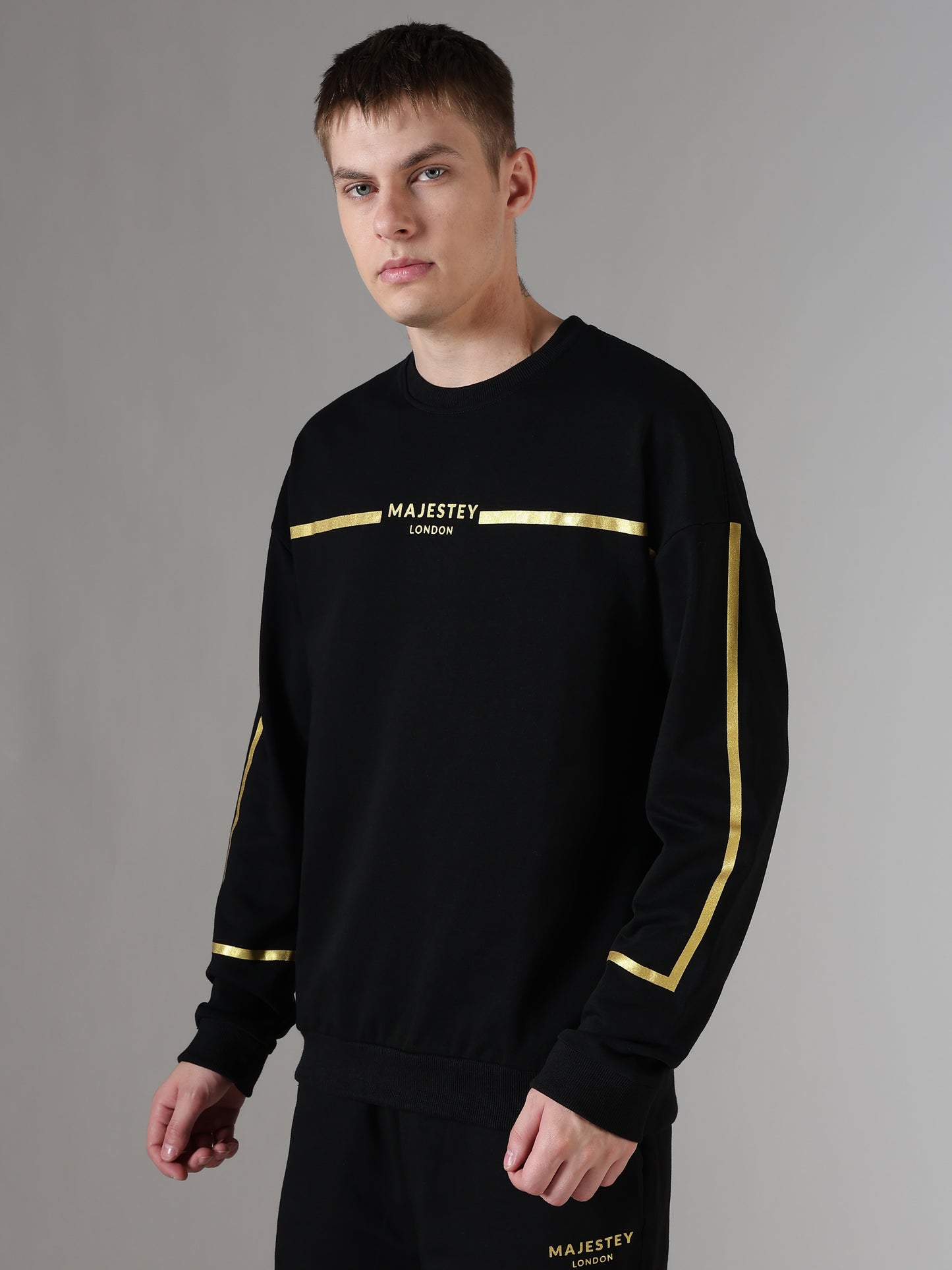 Gold Stripe Crewneck Sweatshirt