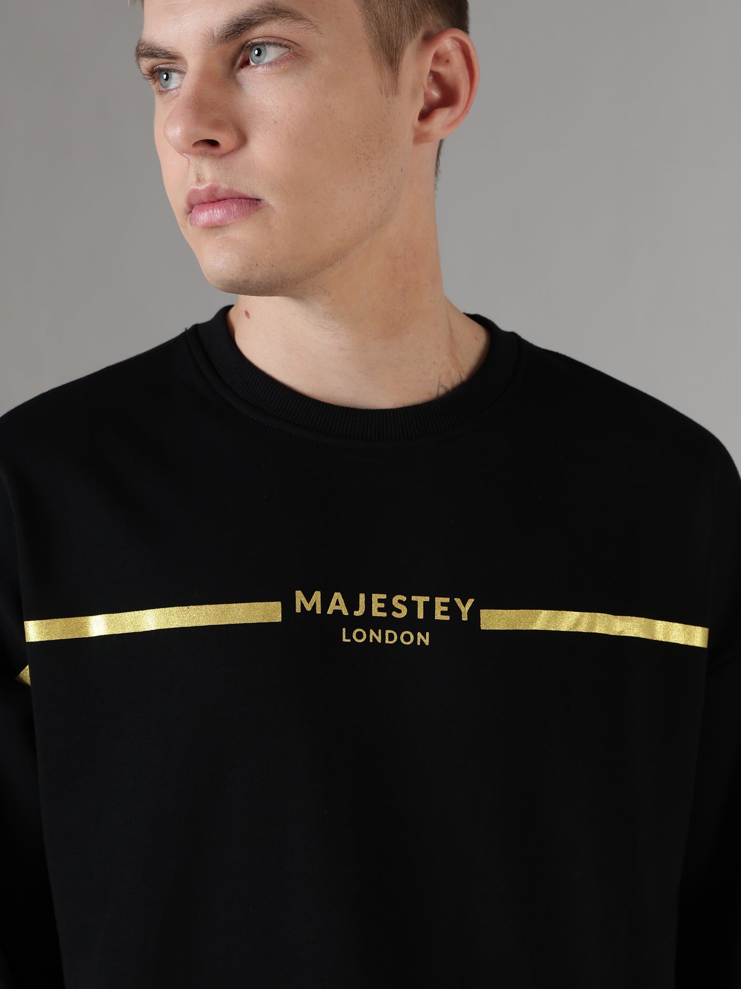 Gold Stripe Crewneck Sweatshirt