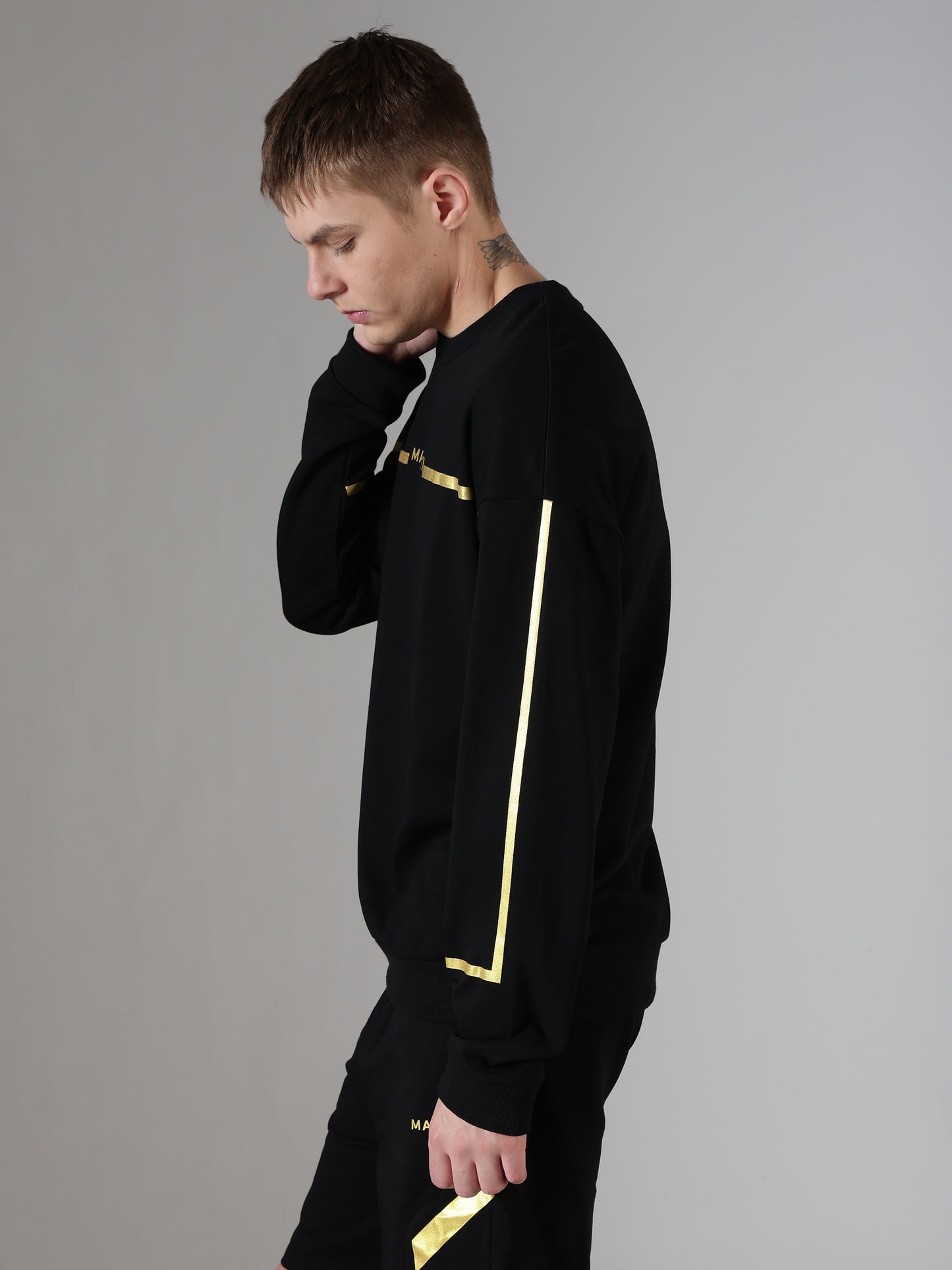 Gold Stripe Crewneck Sweatshirt