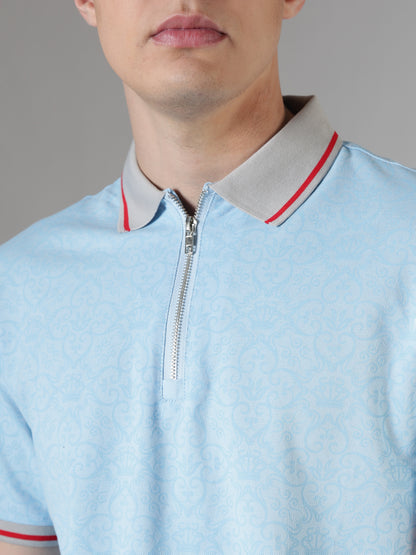 Monogram Sky Zip Polo
