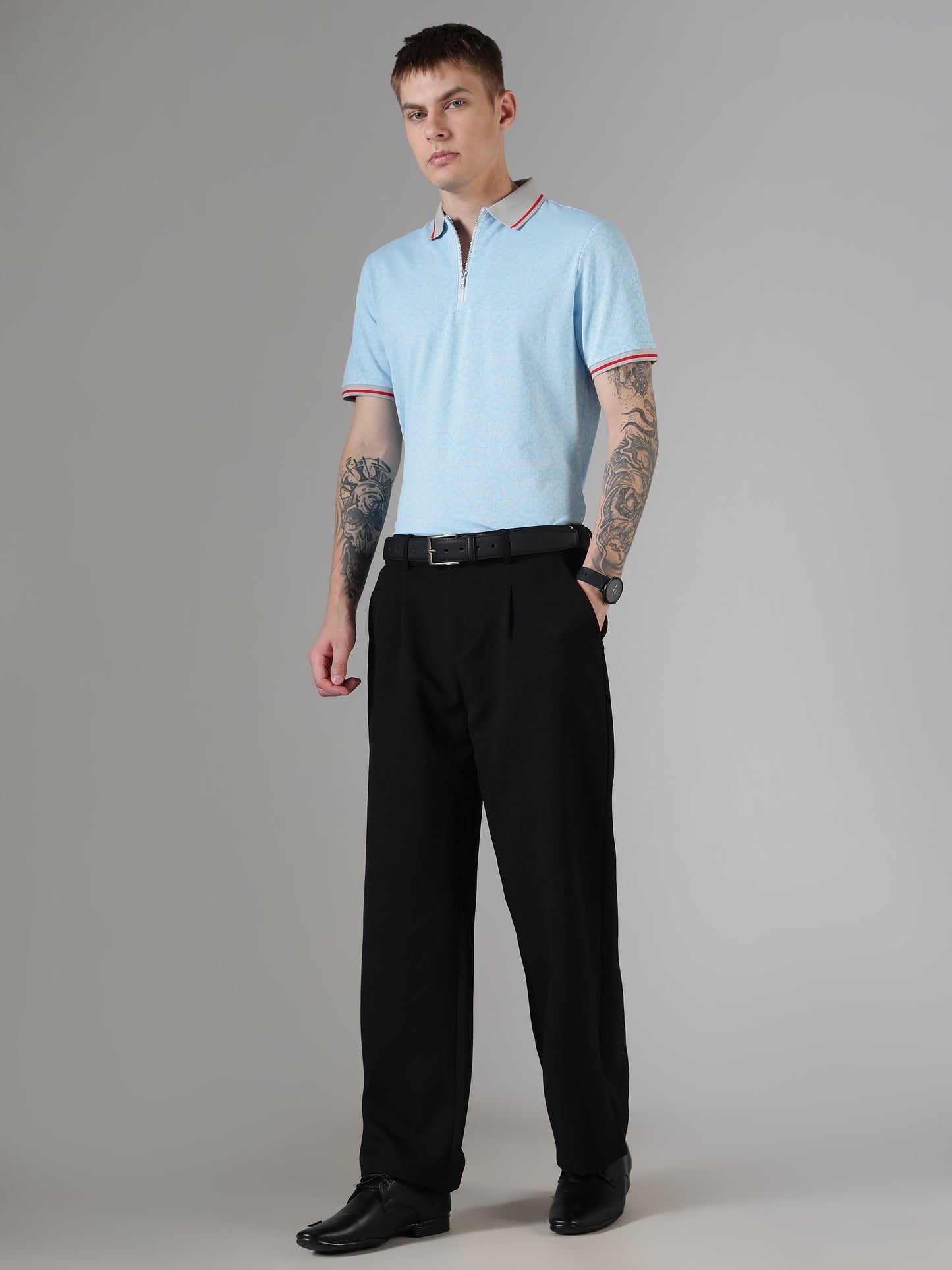 Monogram Sky Zip Polo