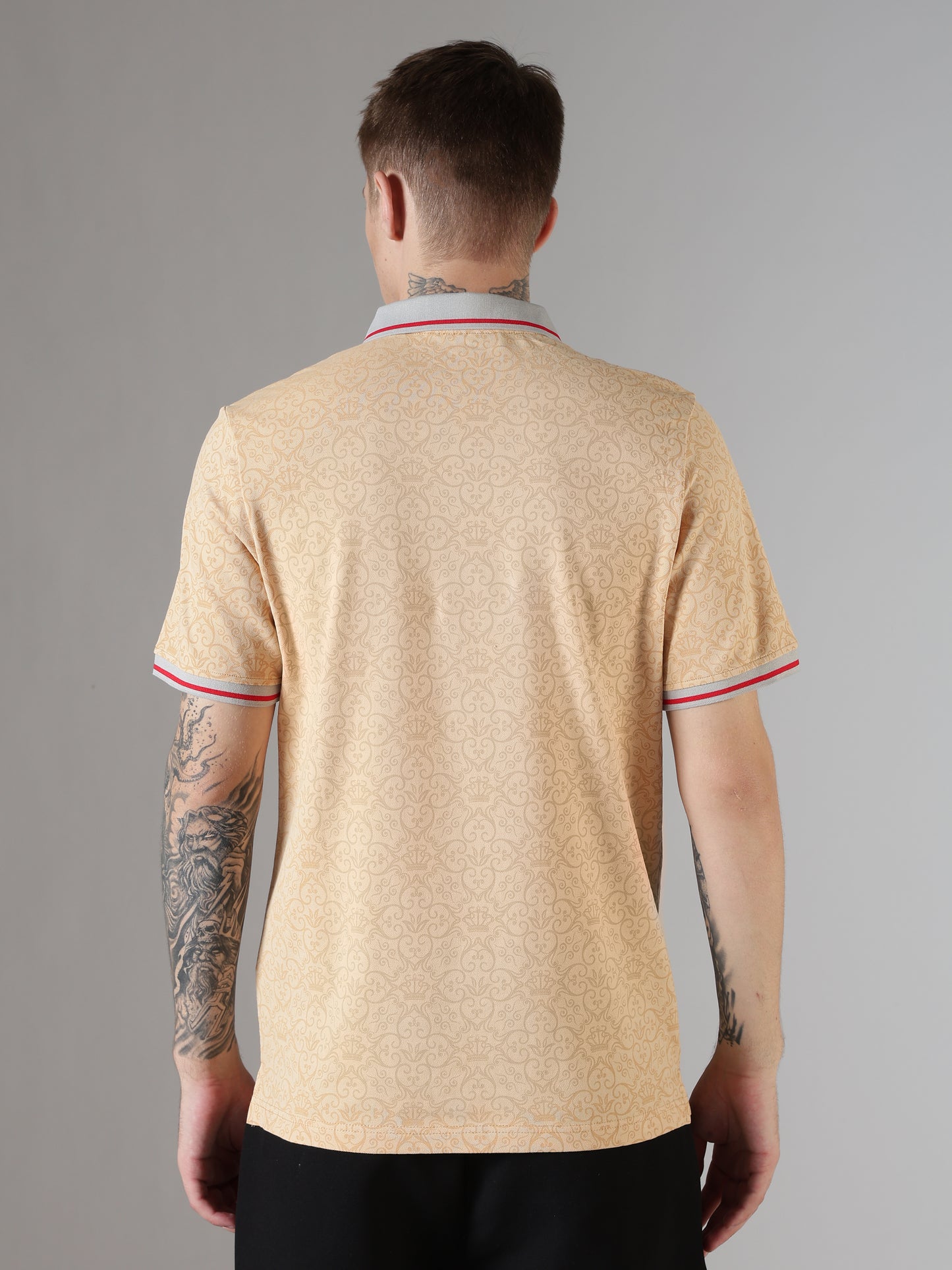Monogram Sand Zip Polo