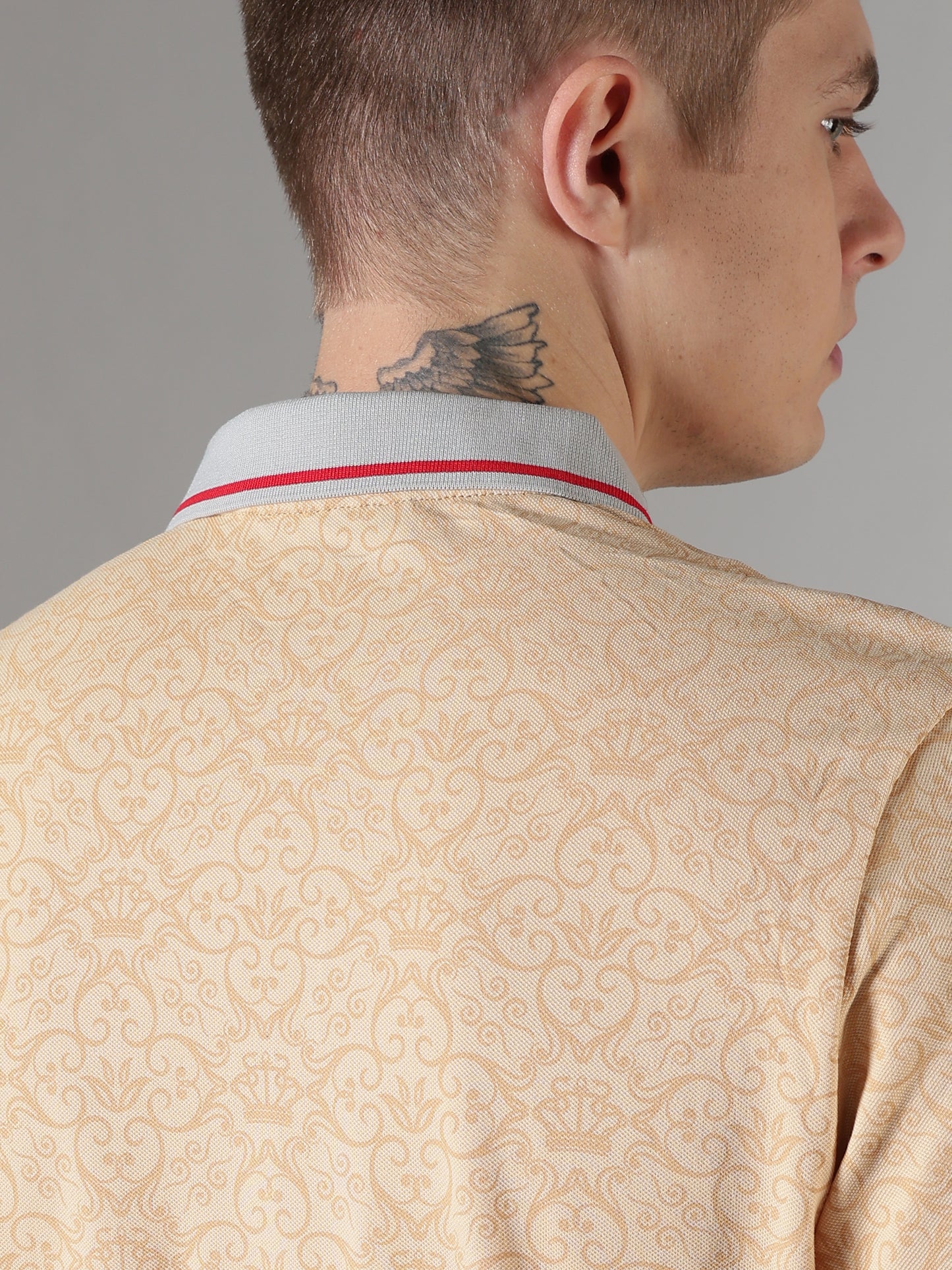 Monogram Sand Zip Polo