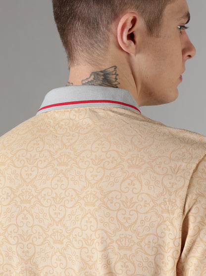 Monogram Sand Zip Polo