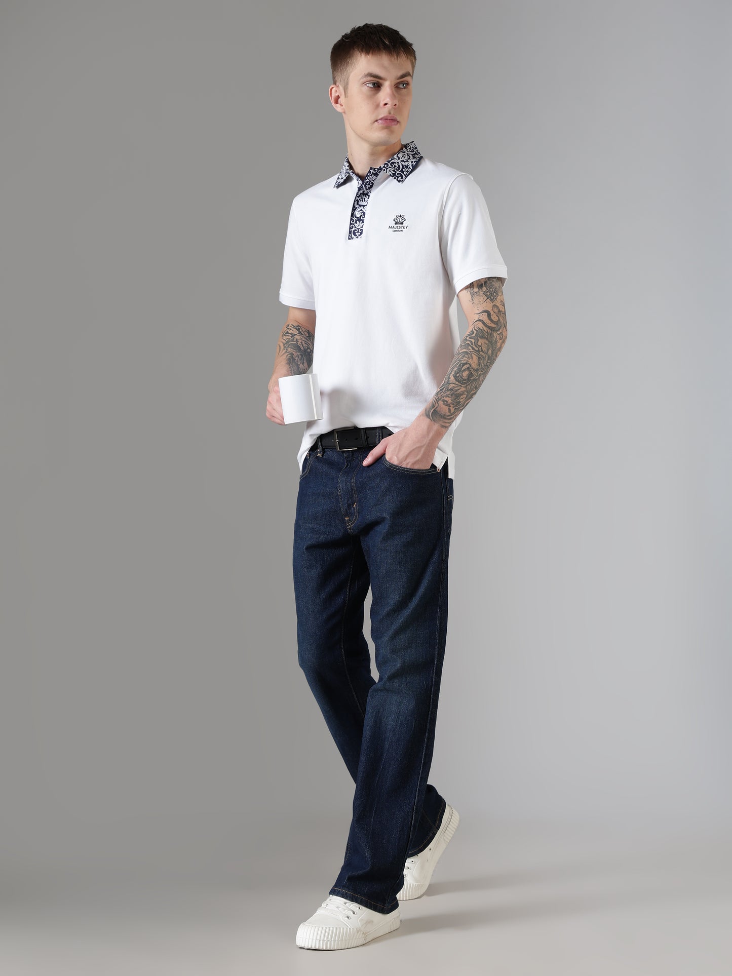 Ornate Collar Polo