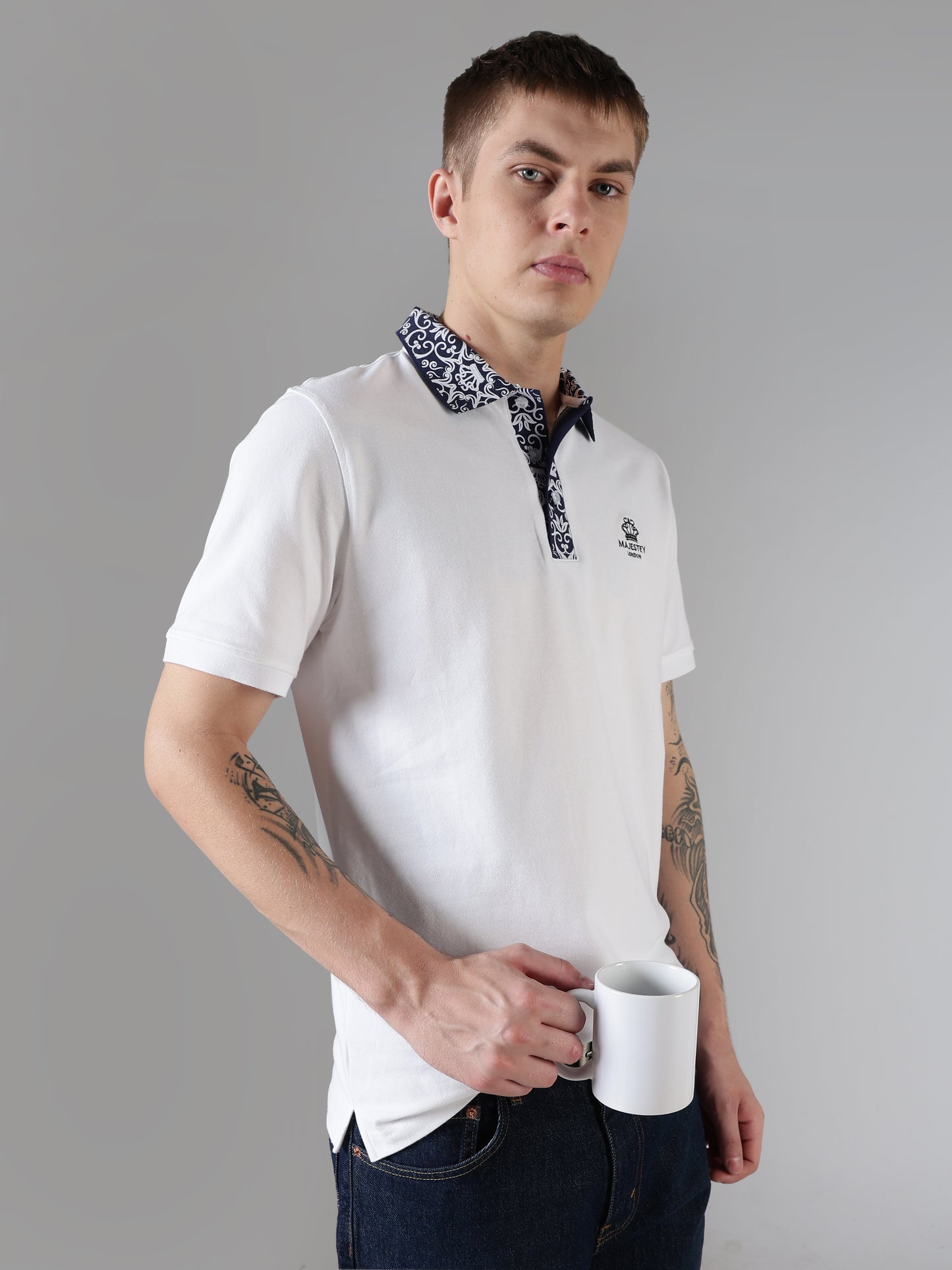Ornate Collar Polo
