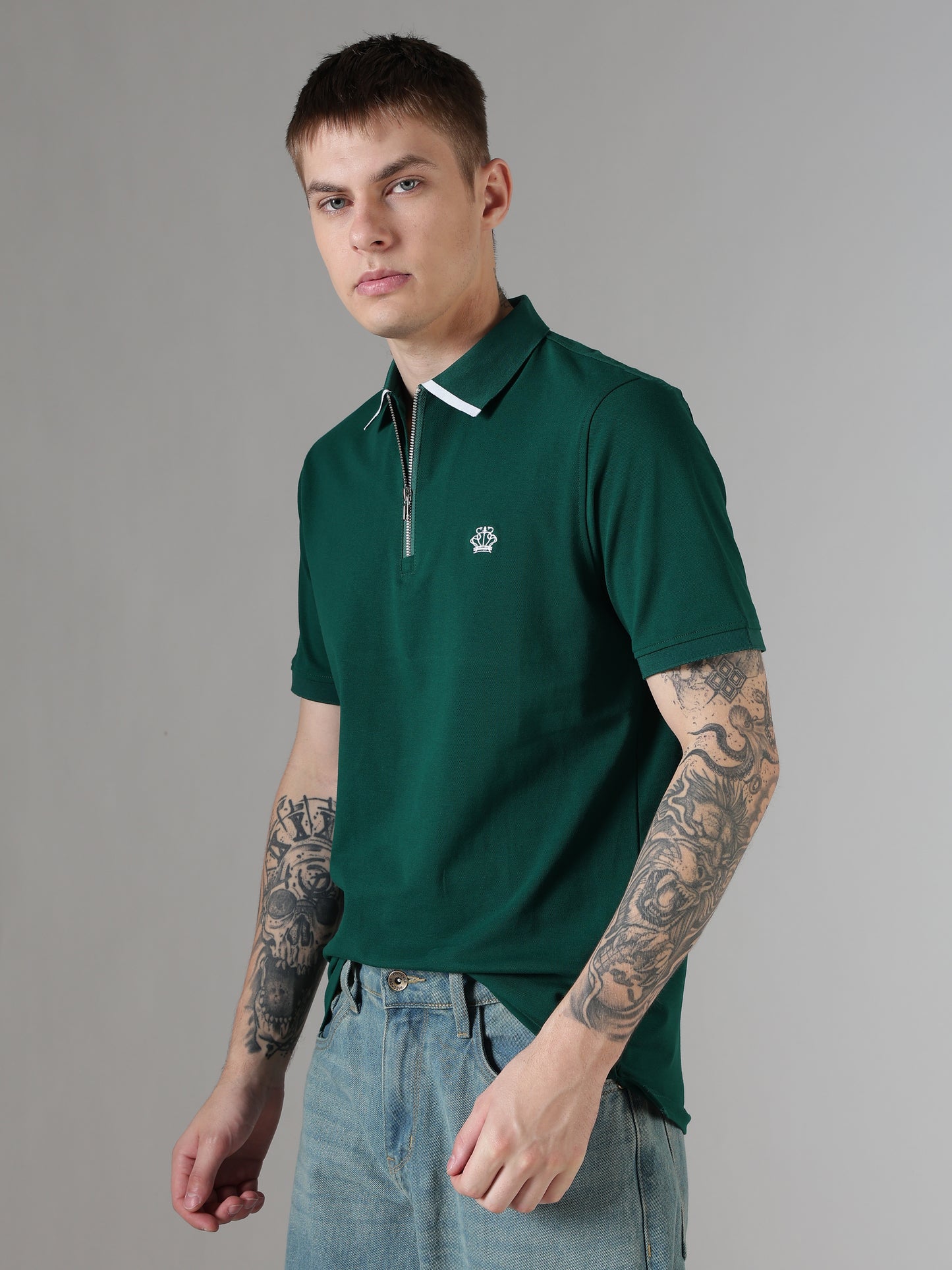 Regent Zip Polo – Emerald