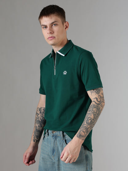 Regent Zip Polo – Emerald
