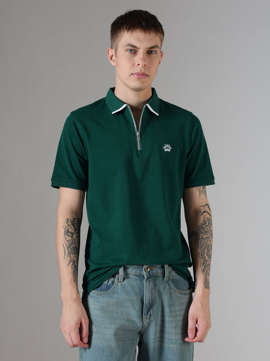 Regent Zip Polo – Emerald