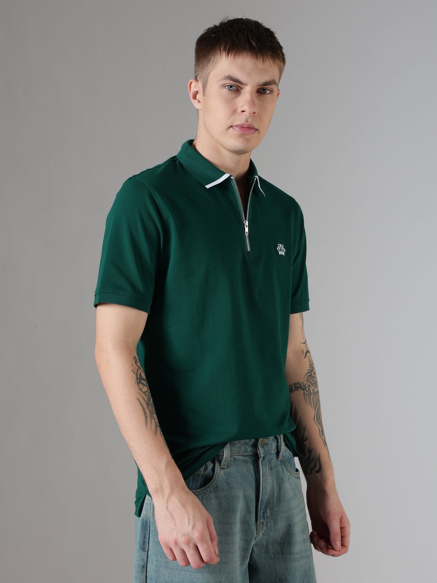 Regent Zip Polo – Emerald