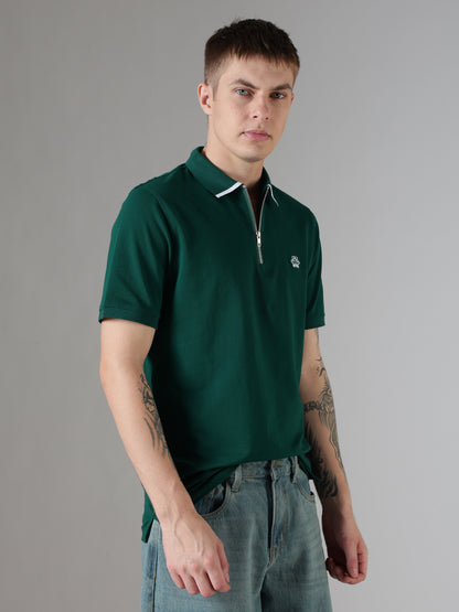 Regent Zip Polo – Emerald
