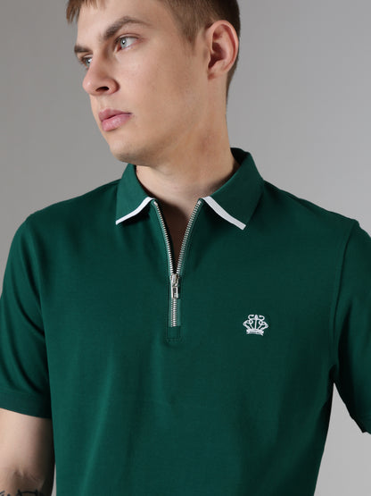 Regent Zip Polo – Emerald