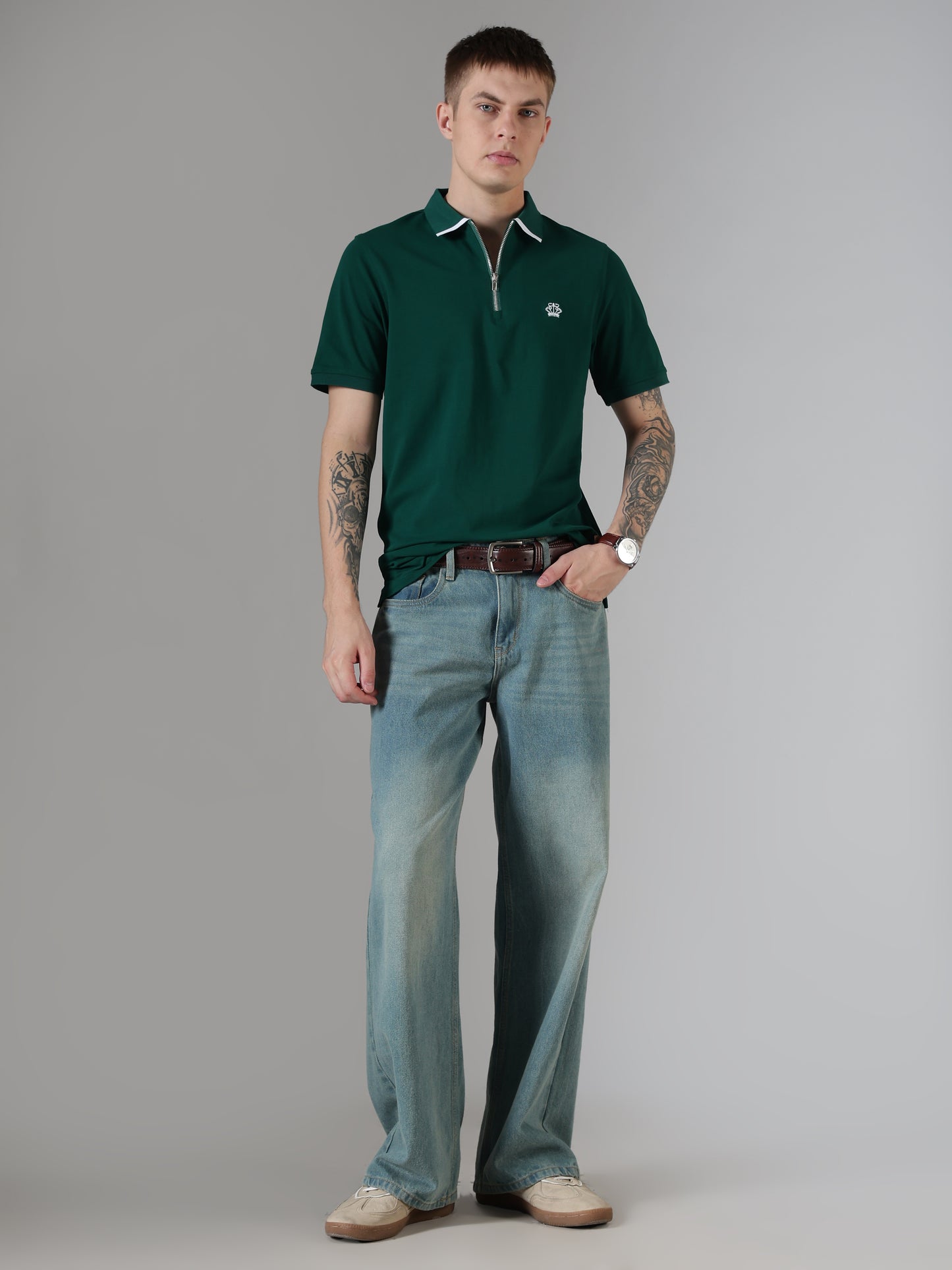 Regent Zip Polo – Emerald