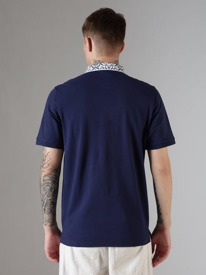 Midnight Ornate Collar Polo