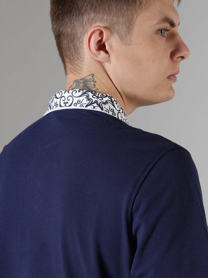 Midnight Ornate Collar Polo