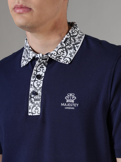 Midnight Ornate Collar Polo