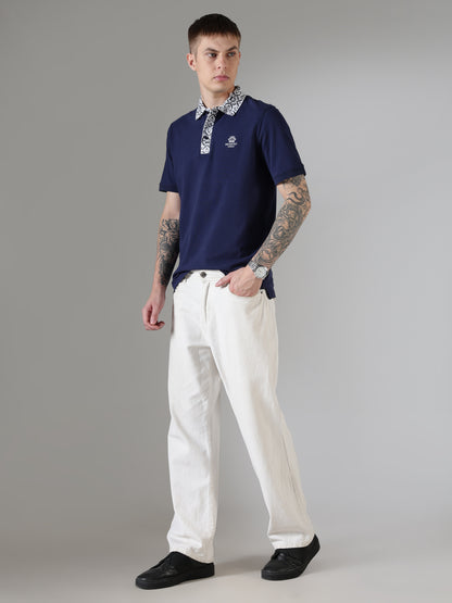 Midnight Ornate Collar Polo