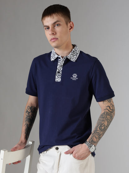 Midnight Ornate Collar Polo