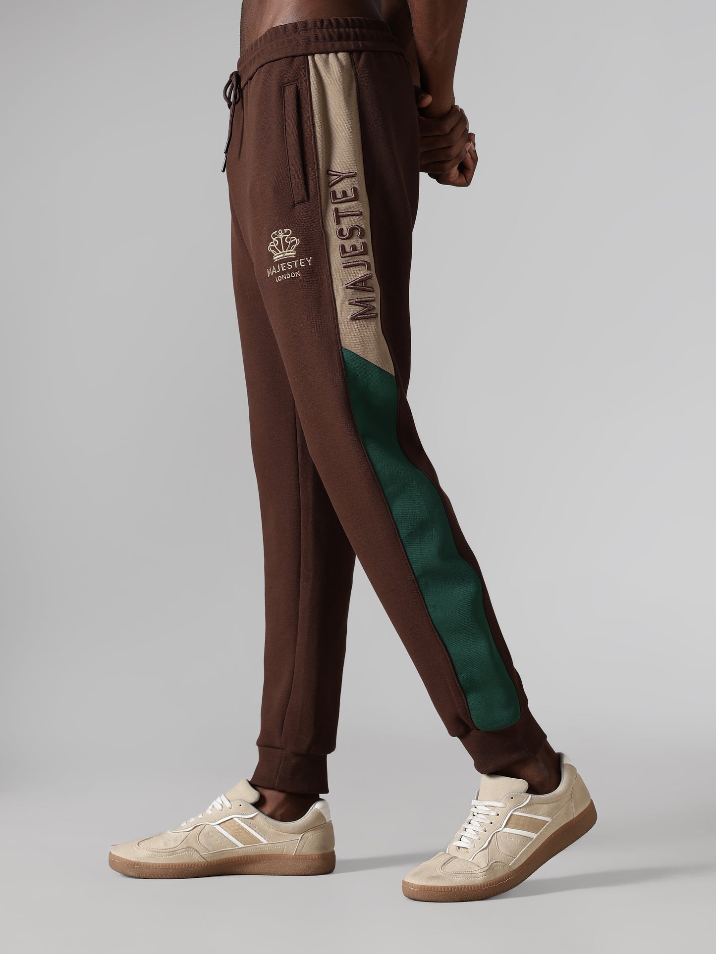 Brown Crown Track Pants