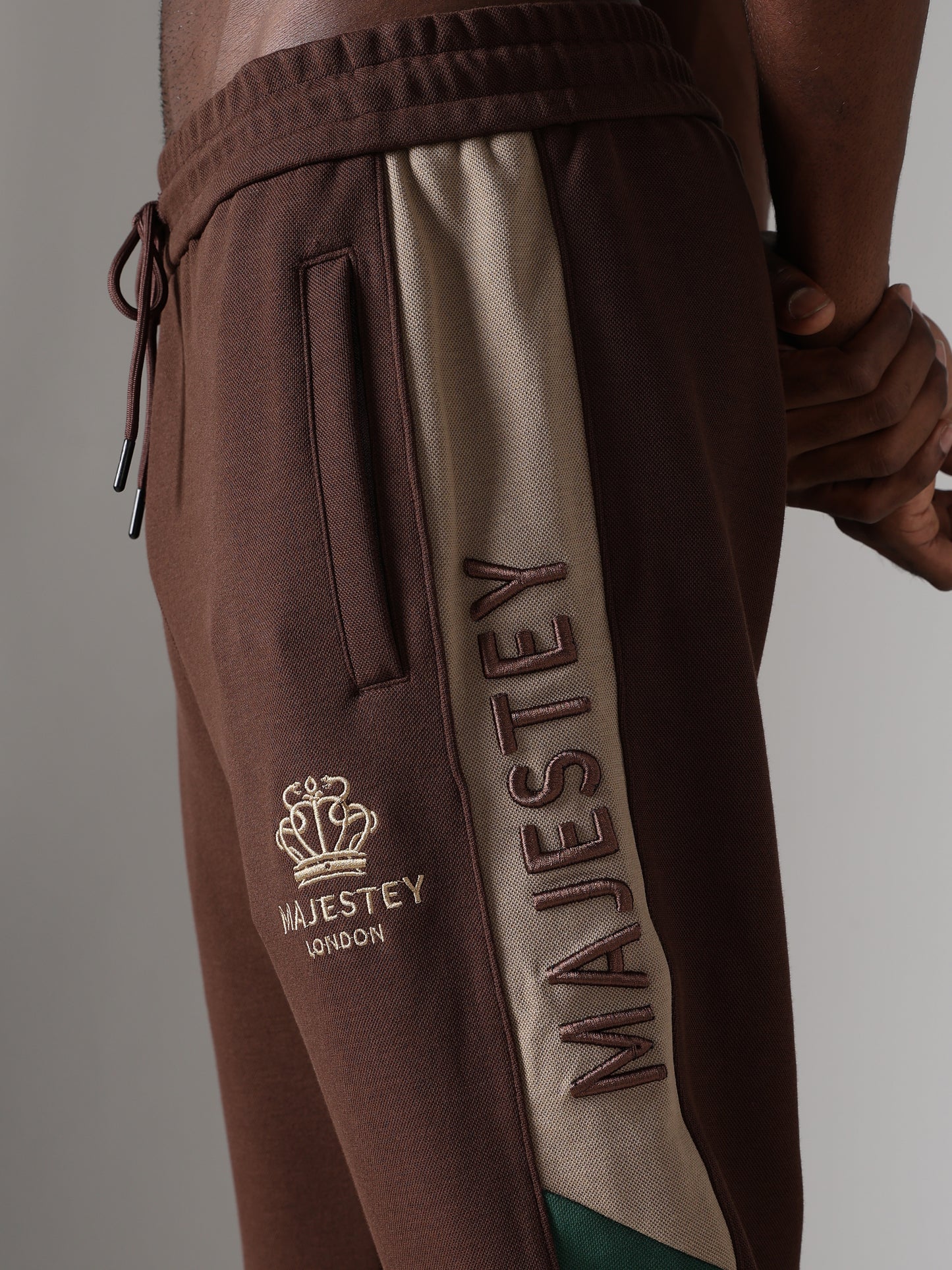Brown Crown Track Pants