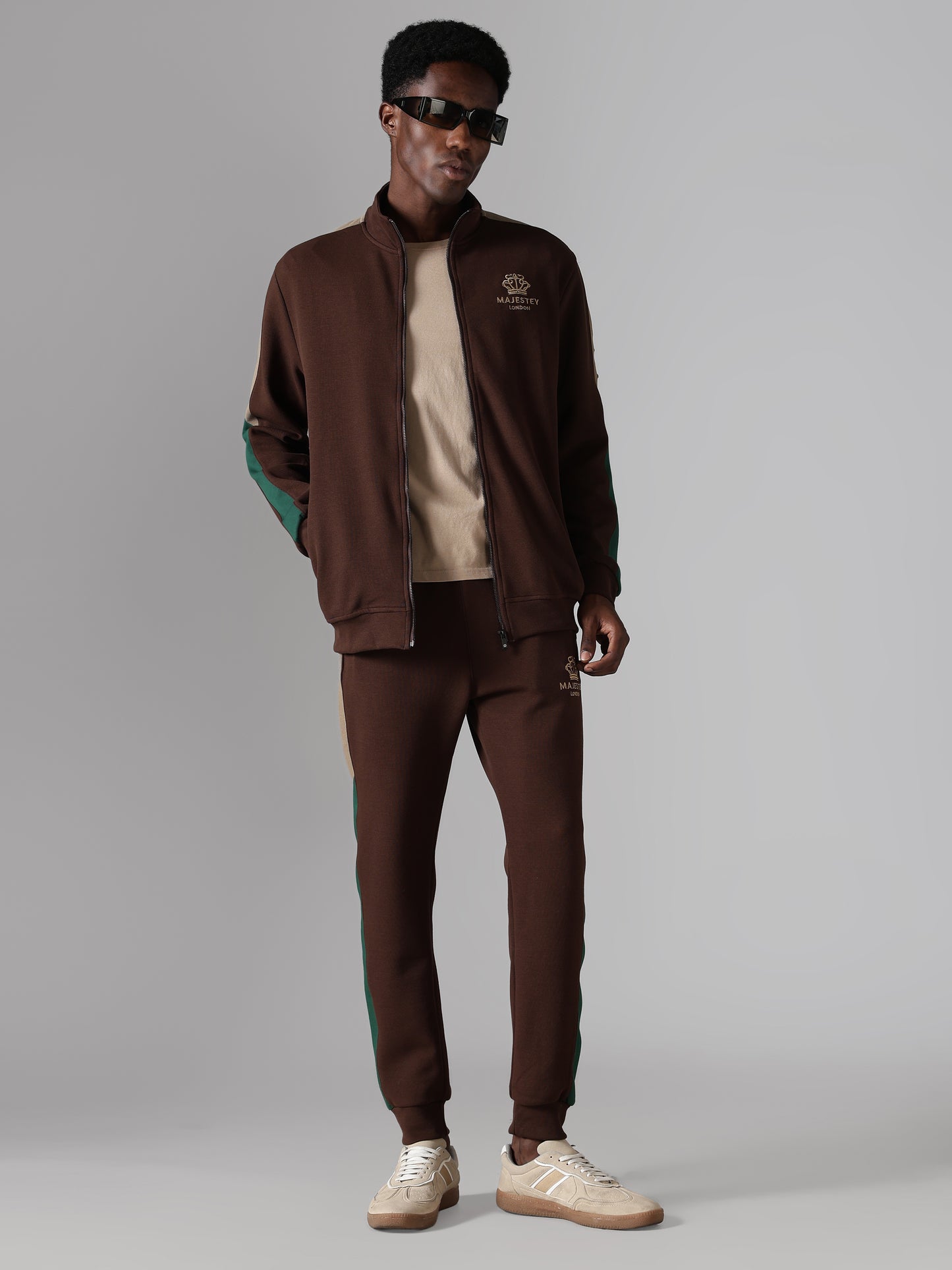 Brown Crown Track Pants
