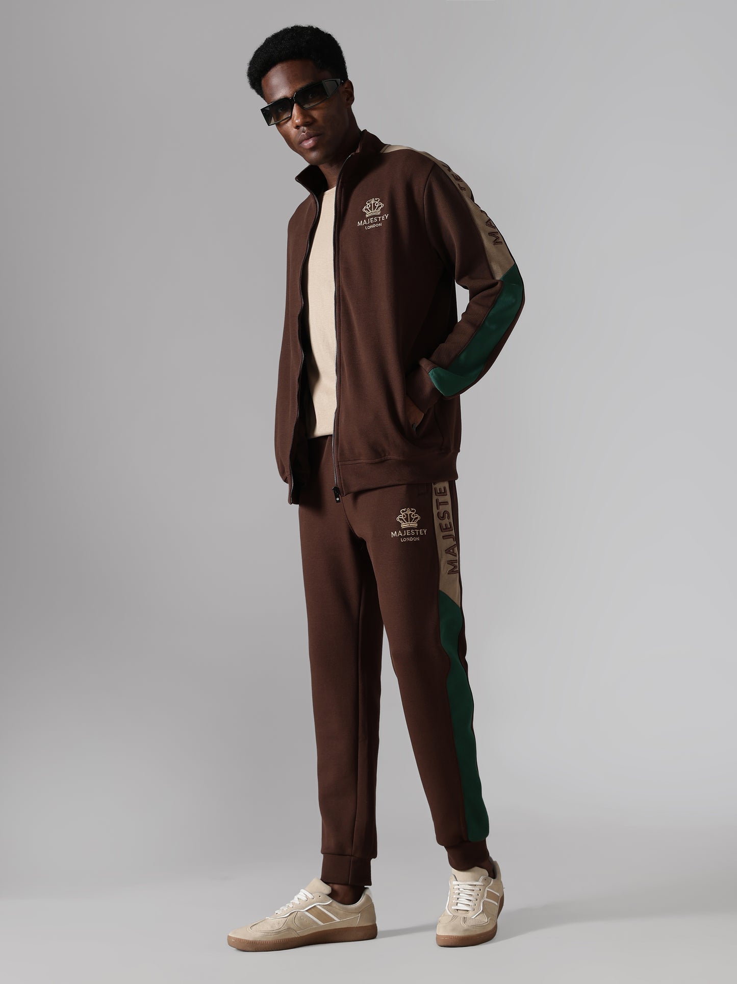Brown Crown Track Pants