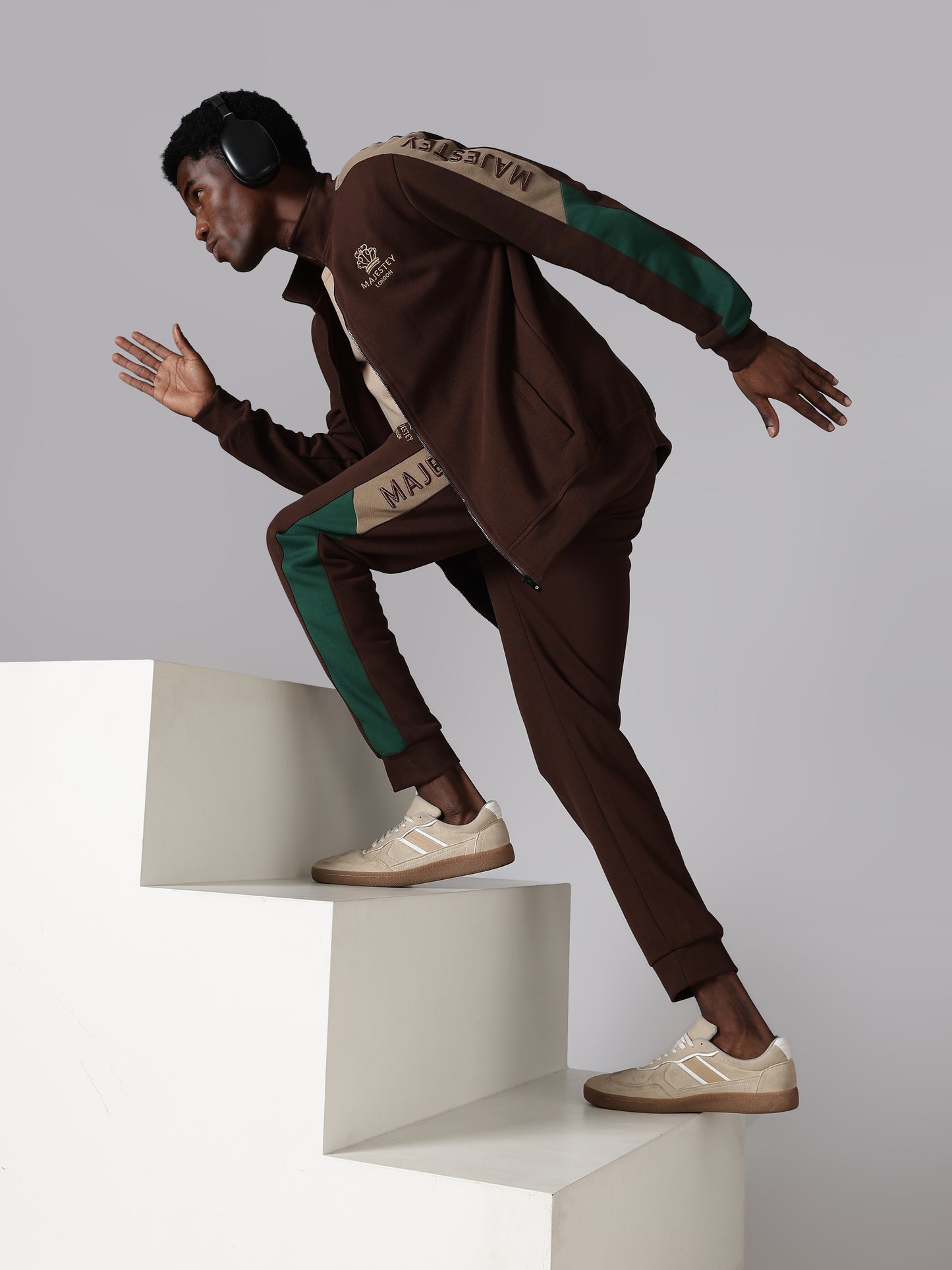 Brown Crown Track Pants