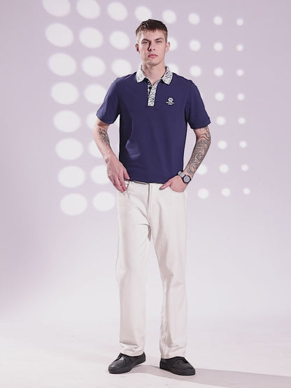 Midnight Ornate Collar Polo