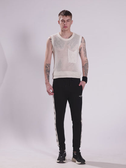 Black Crown Tape Track Pants